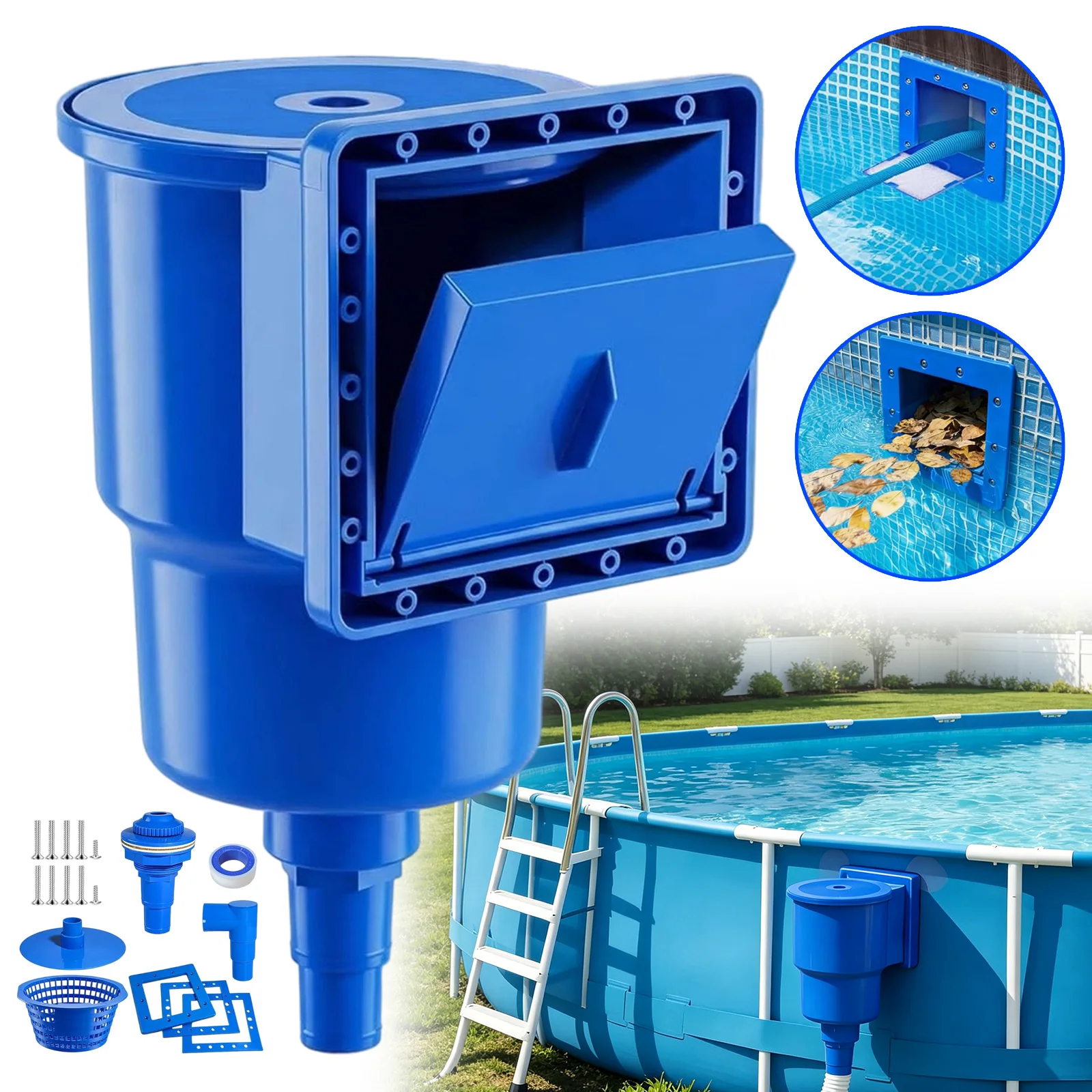 Skimmer-Set Oberflächen-Schaumgeber für Pools – mit großem Korb …
