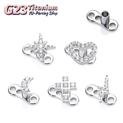 F136 Titanium Heart Dermal Anchor microdermal piercing Base Micro Dermal Piercings CZ Skin Diver Surface Implants Sexy Jewelry