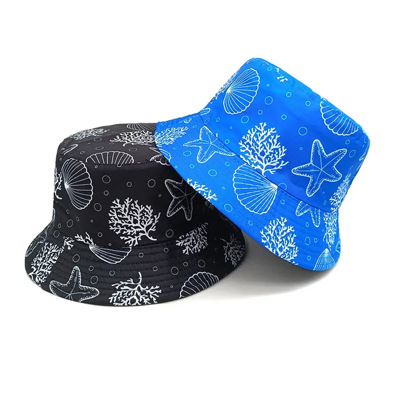 2024 Four Seasons Polyester Cartoon Print Bucket Hat Fisherman Hat Outdoor Travel Sun Cap For Men And Women 02