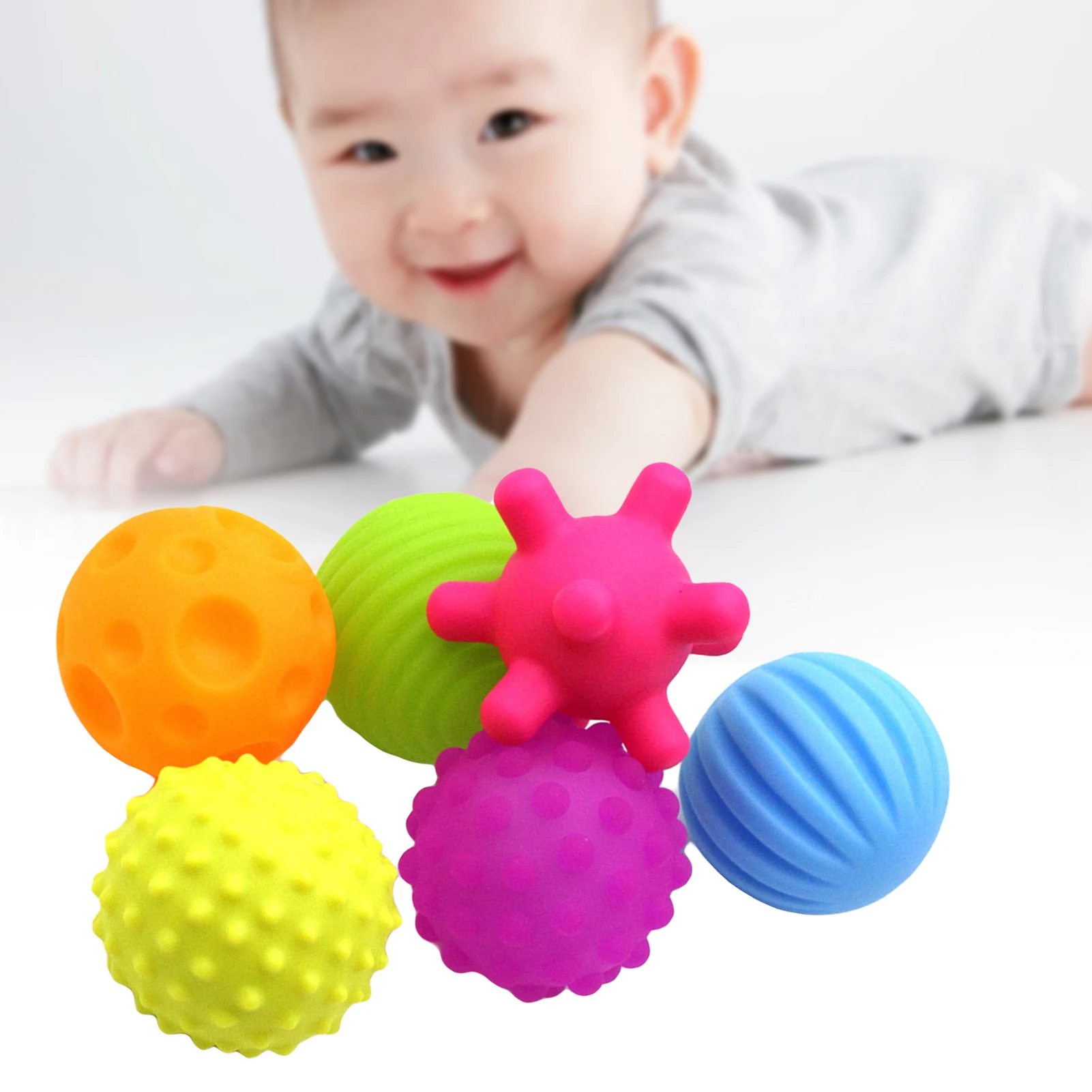 So hand grasping ball rilevamento tattile soft ball BB ball giocattolo per bambini 6 set