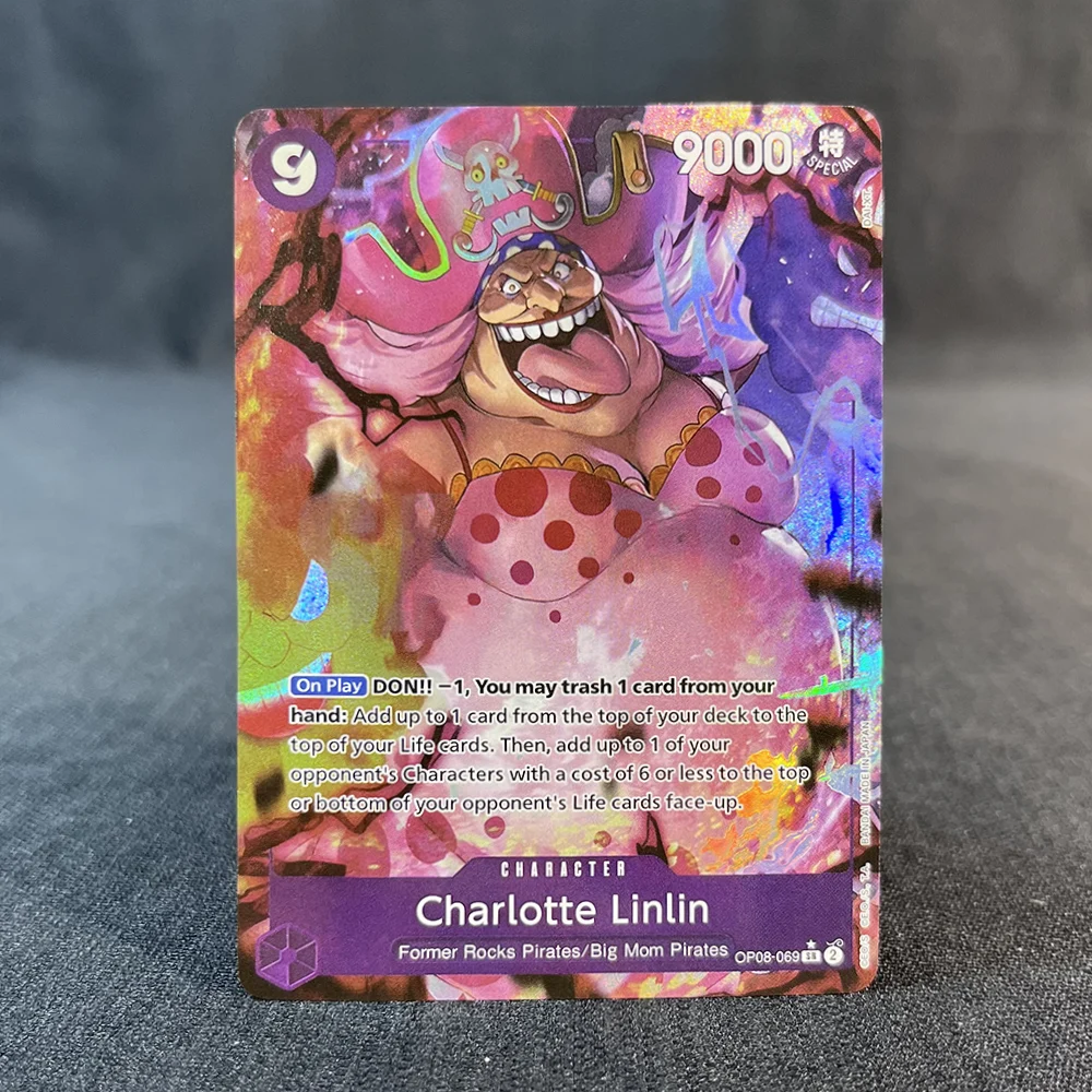 

BANDAI Anime OPCG Cards Proxy Textured English ONE PIECE OP08 Cards Laser Trading Card Silvers Rayleigh Anime Collection Card