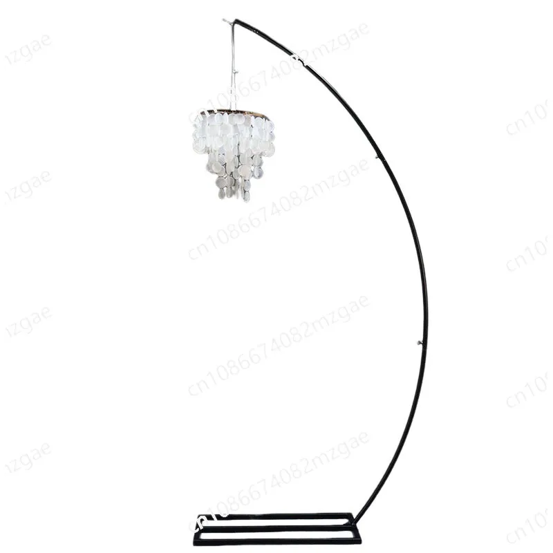 Wedding outdoor wedding stage decoration crystal chandelier bracket wrought iron curved pendant road guide decoration