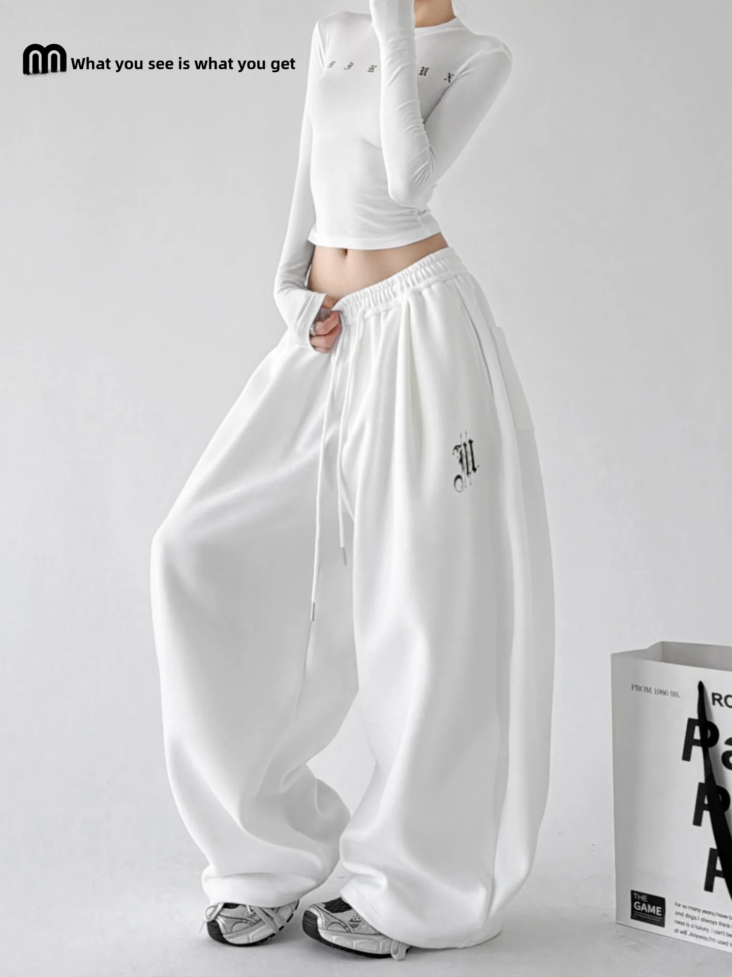Professional Women's Loose Wide Leg Sweatpants High Waist Slimming Casual Trousers Sporty Style Autumn Fashion New Arrival