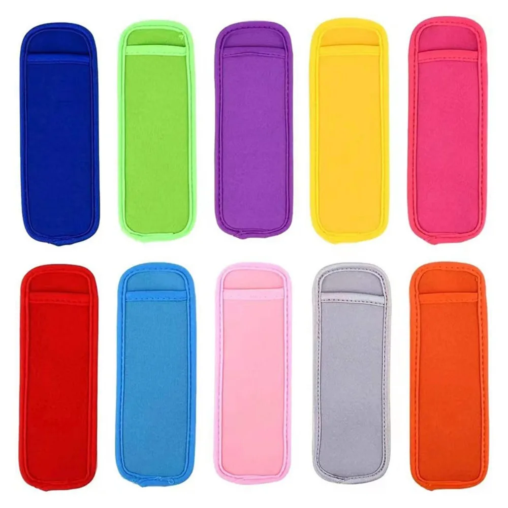 

New Reusable Ice Stick Sleeves Neoprene No Drip Popsicle Bags Holders Antifreezing Multi-purpose Ice Cream Stick Covers Home Use