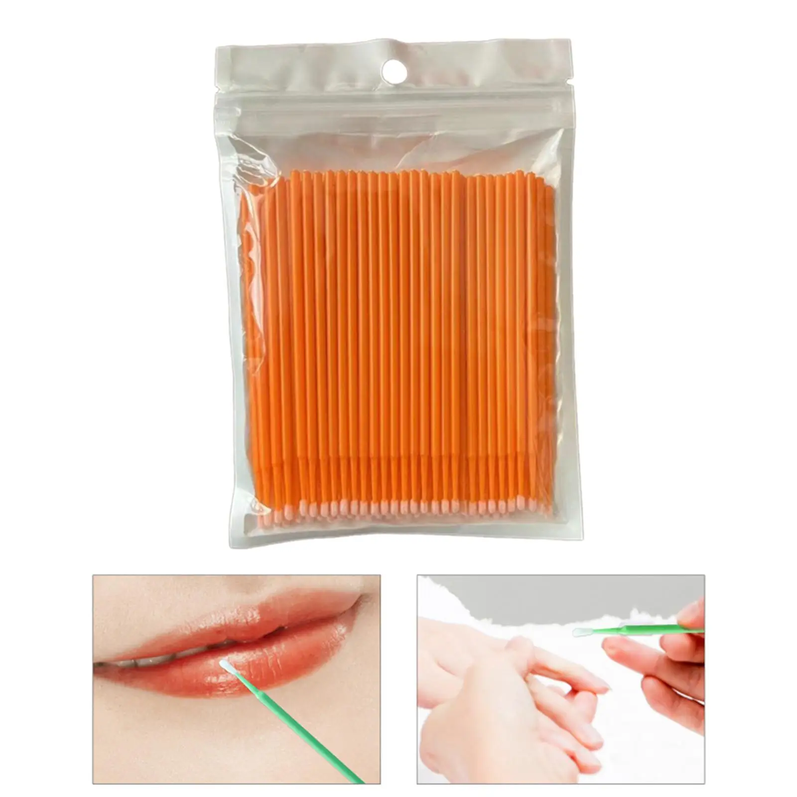 Descartável Micro aplicador escovas, cílios, precisão Tip, Cotonetes, maquiagem limpa, extensões de cílios, 100 pcs