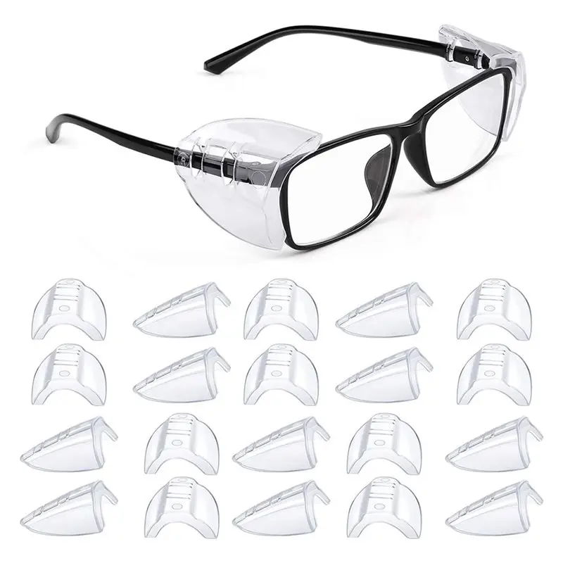 ABMH-For Safety Eye Glasses 10 Pairs Clear Side Shield Side Slip Fit For Eyeglasses Under 12 Mm