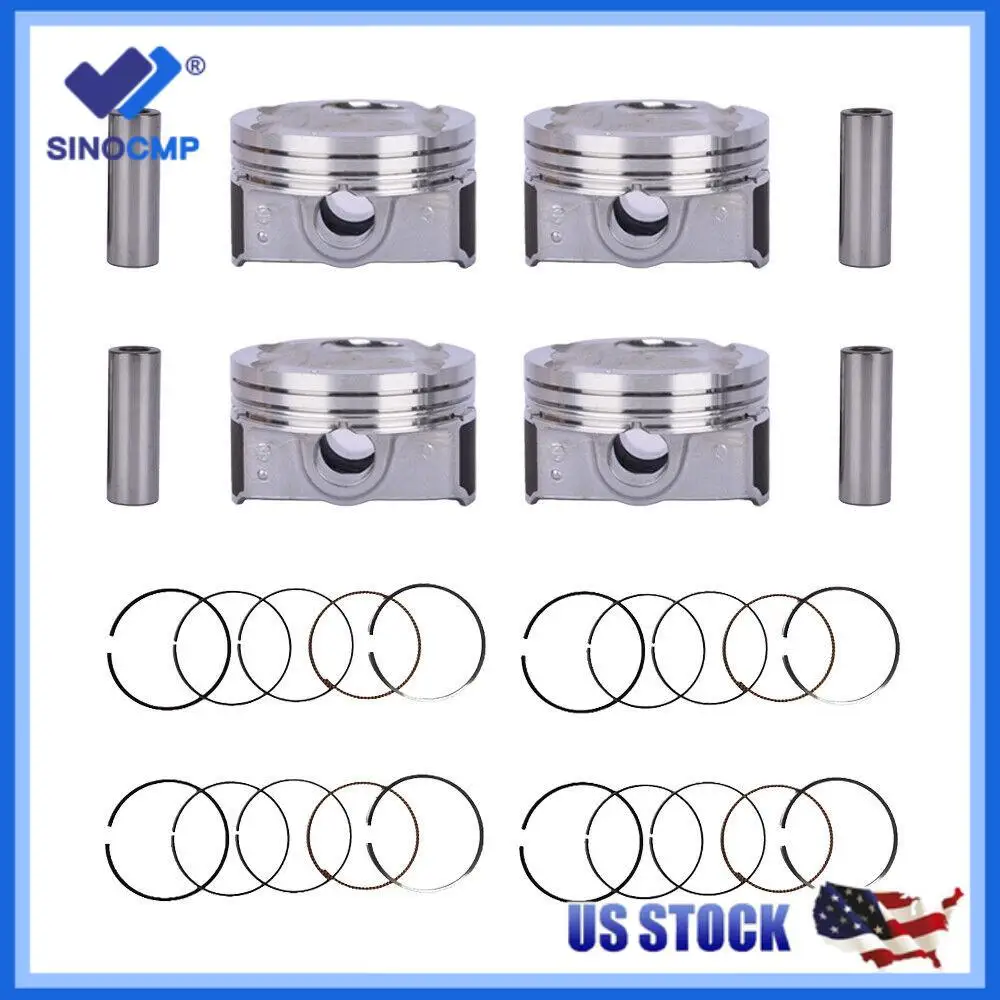 

4Pcs G4FD G4FJ New Engine Piston & Ring kit 23041-2B600 23041-2B610 23041-2B620 for 2012-2016 Hyundai Kia Accent Rio 1.6L DOHC