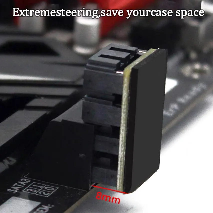 Double SATA 7Pin Male To Female 90/180 Degree Angled Turning Connector Power Adapter Elbow Head for Computer Motherboard SSD HDD