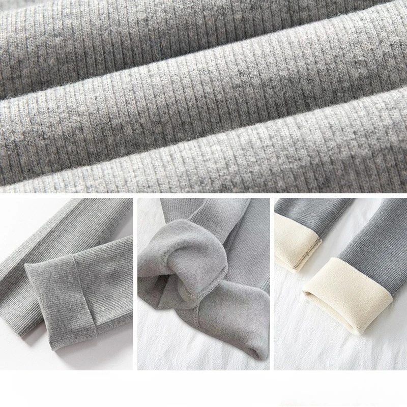 Leggings térmicas femininas de lã sherpa cortadas cintura alta controle de barriga calças prontas para o inverno leve forro de pelúcia conforto