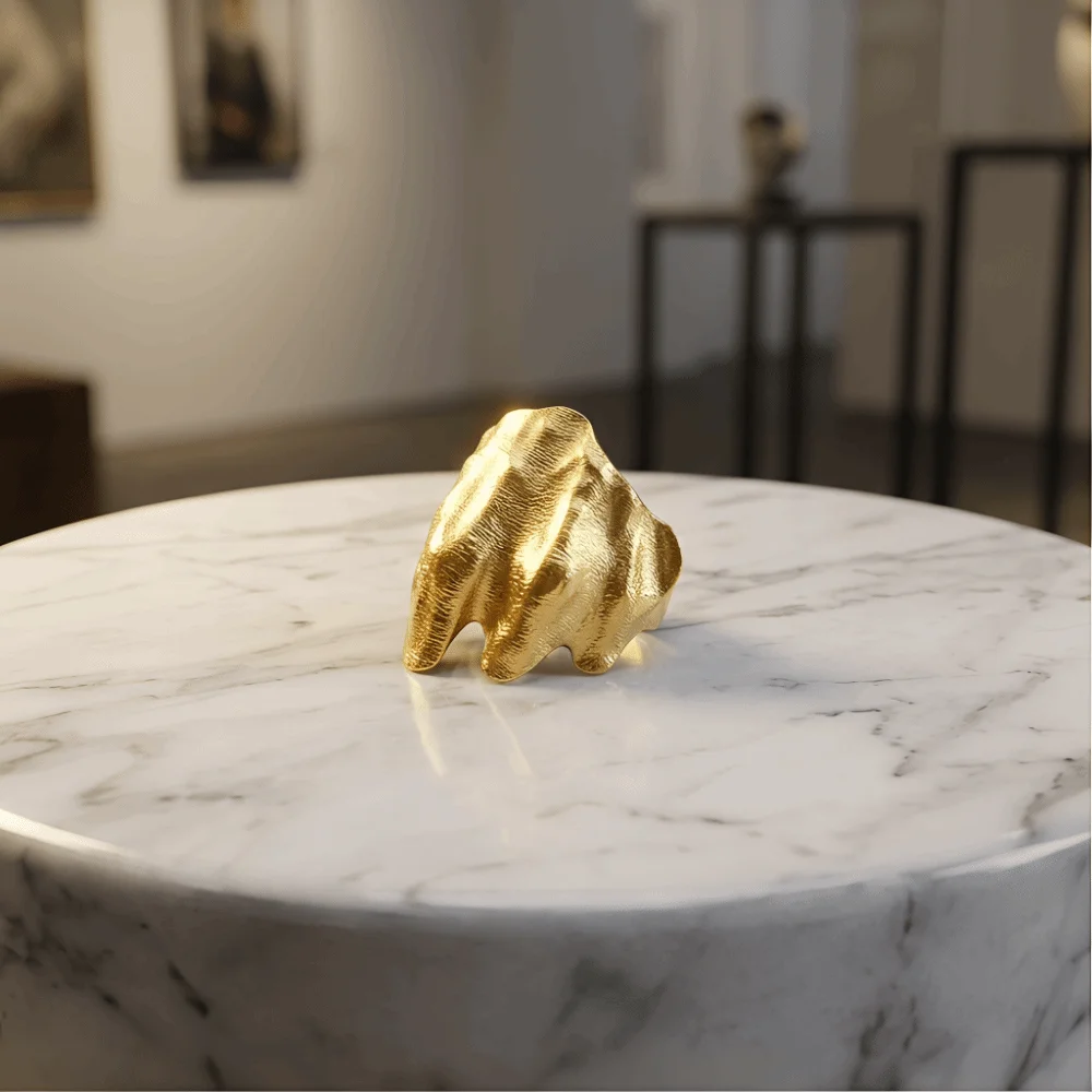 Fashion Jewelry Exquisite Irregular Ring Funny Light Luxury Wrinkled Joint Ring Vintage Finger Accessories Photo Props