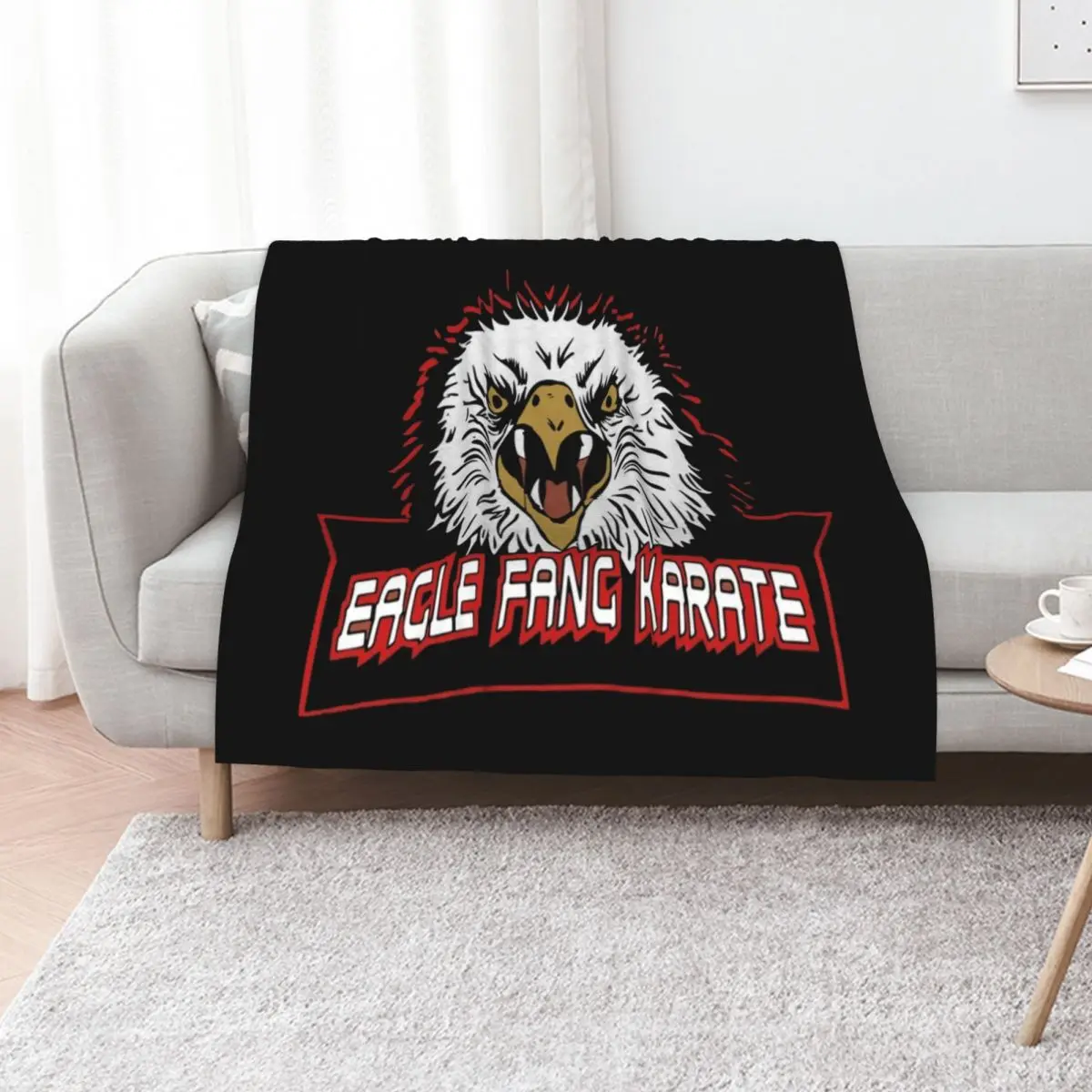 Eagle Fang Karate Logo Throw Blanket Comforter Plush Polar Shaggy Nap Plaid on the sofa Blankets