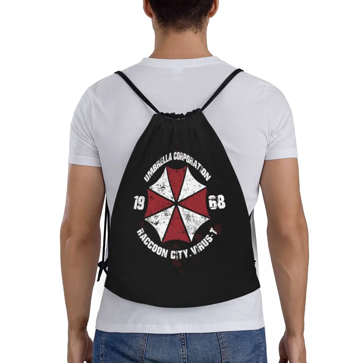 Custom Paraplu Bedrijven Drawstring Tas Mannen Vrouwen Lichtgewicht Video Game Sport Gym Opslag Rugzak