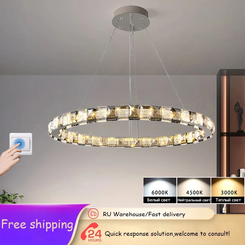 

Modern crystal chandelier stainless steel ceiling chandelier Chrome LED chandelier living room home decor chandelier lighting