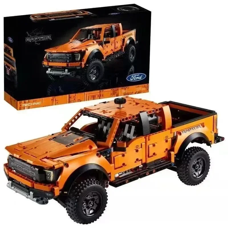 

1379 шт., Детский конструктор Ford Raptors, грузовик, гоночный автомобиль MOC 42126, технический строительный блок, модель автомобиля, кирпичи, игрушки для детей, подарки