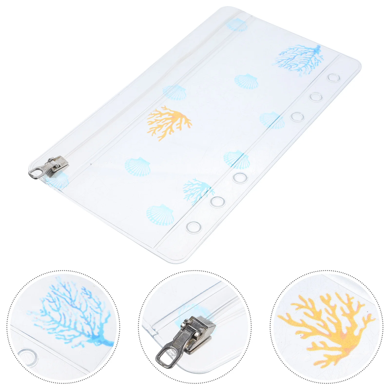 

Binder Zip Pouch 6-Ring Zipper Bag Pvc Zipper Folder Thick Storage Bag For School Supplies Pencil Case Document Pouch