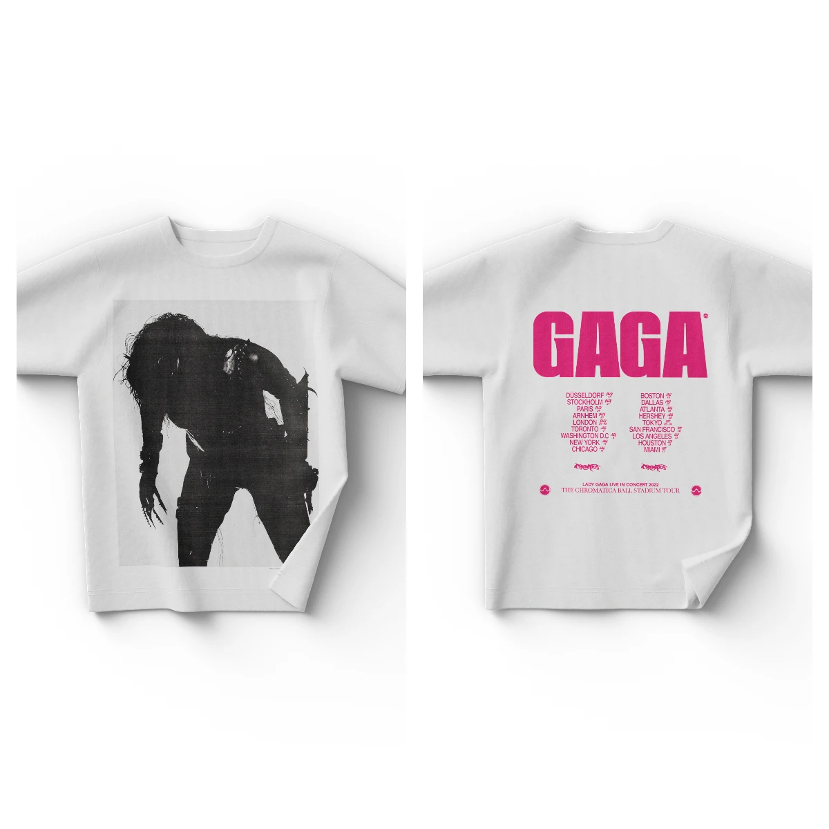 

Lady Gaga Lyrics & Floral Graphic T-Shirt – Retro Text & Botanical Print Cotton Apparel for Vintage Music Fans