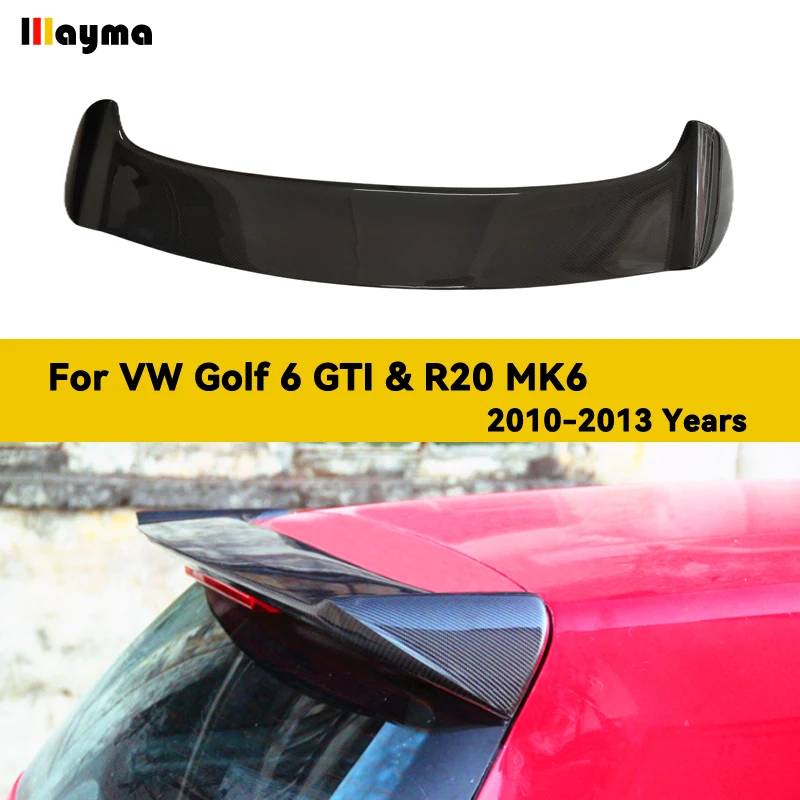 

OSIR Style Real Carbon Fiber Rear Roof Spoiler Wing Lip For VW Golf 6 2.0T 2009 - 2013 mk6 GTI R20