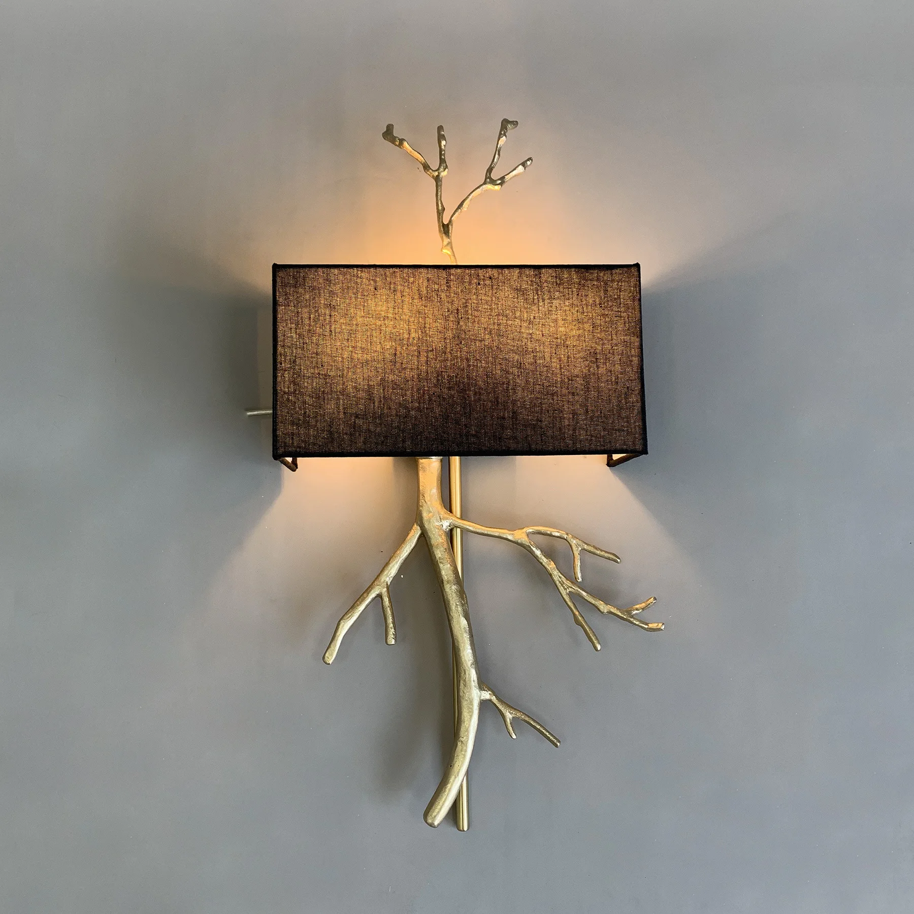 French all-copper wall lamp simple living room background wall bedside lamp study aisle handmade pure