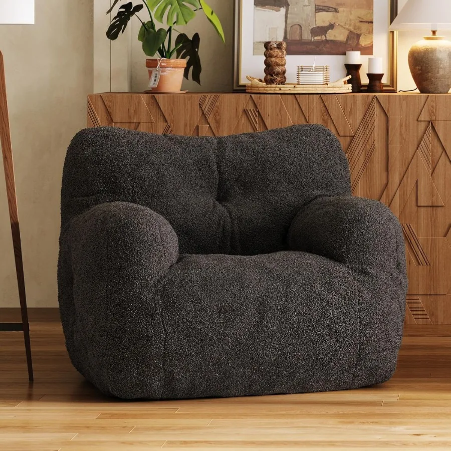 كرسي بين باج للكبار كرسي بين باج لغرفة المعيشة كرسي كيس القماش الكبير مريح كرسي كيس القماش المحشو للبالغين مع ملء تيدي #4