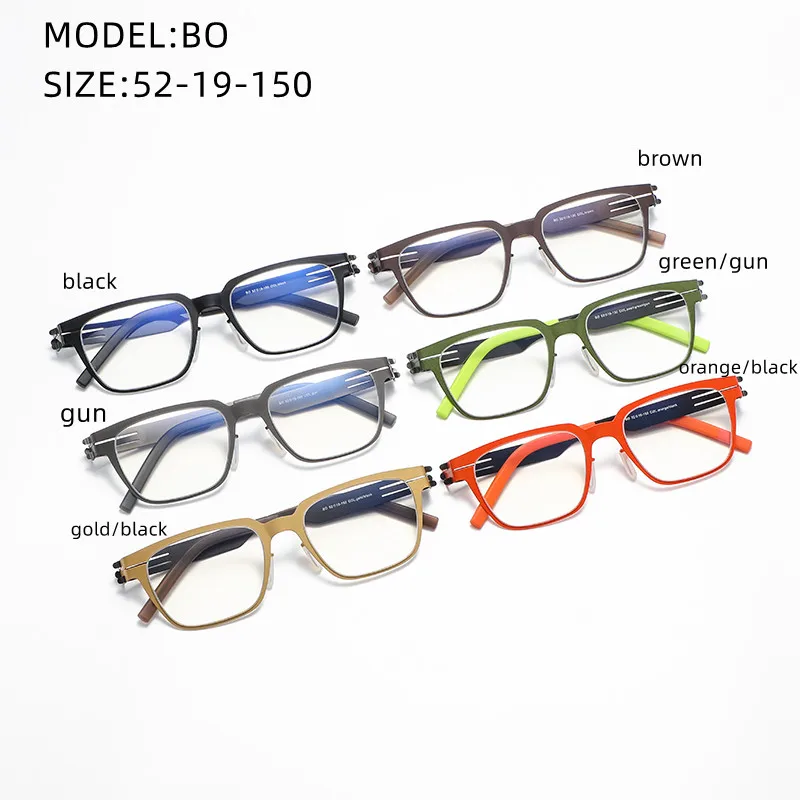 

2025 Eyeglasses Men Stainless Steel Glasses Frames Women BO Elastic Ultra-light Optical Prescription Diopter Bluelight Eyeglass