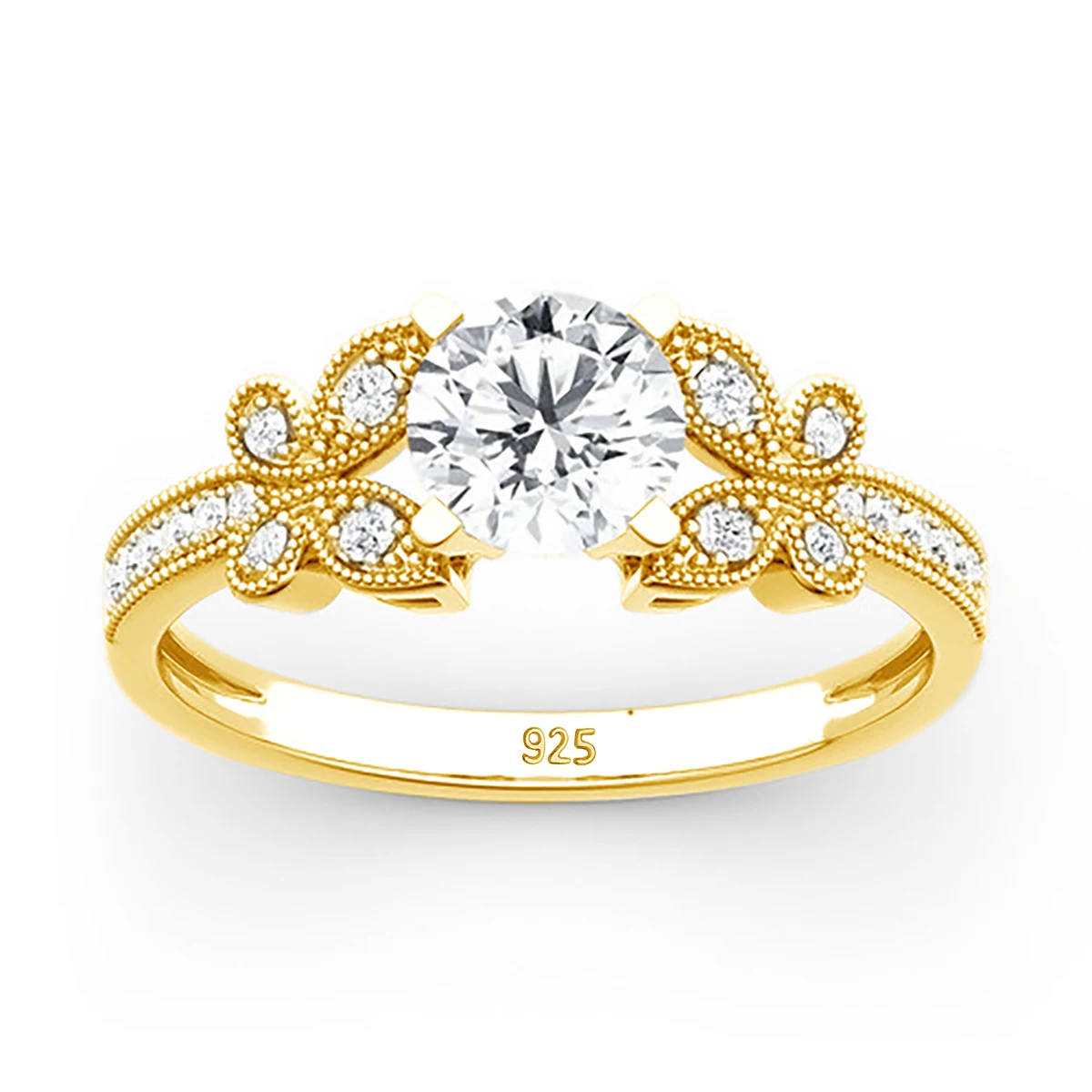 Imagem -02 - Kirin Palace 1ct Moissanite Anel para Mulher Sólido 750 18k 14k 10k Amarelo Branco Ouro Redondo Corte d Vvs1 Anel para Casamento de Noivado