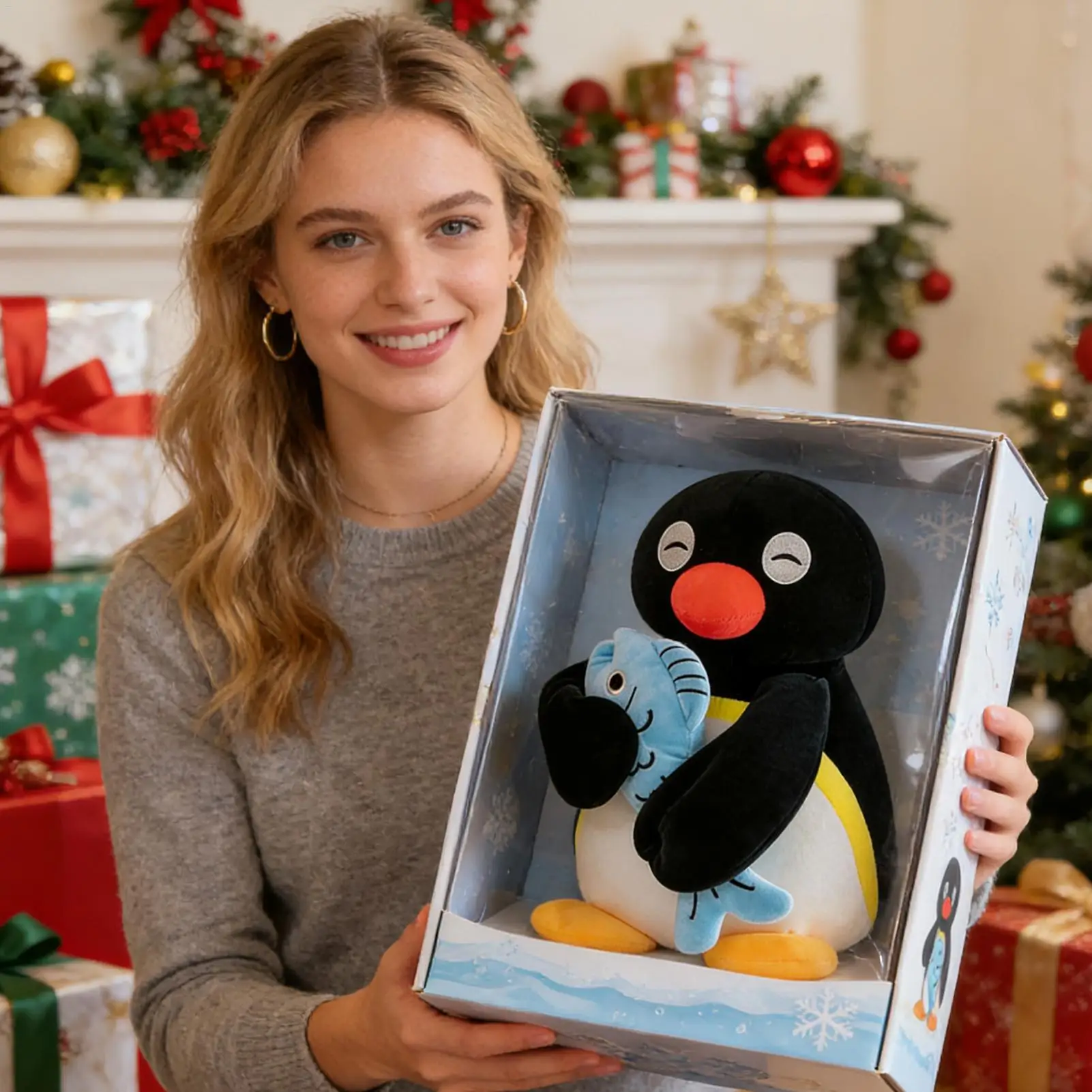 

new Cartoon Hugging Penguin Baby Plush Soft Stuffed Animal Dolls Cute Penguin Sleeping pillow Lovelly Gifts Kids Home Decor