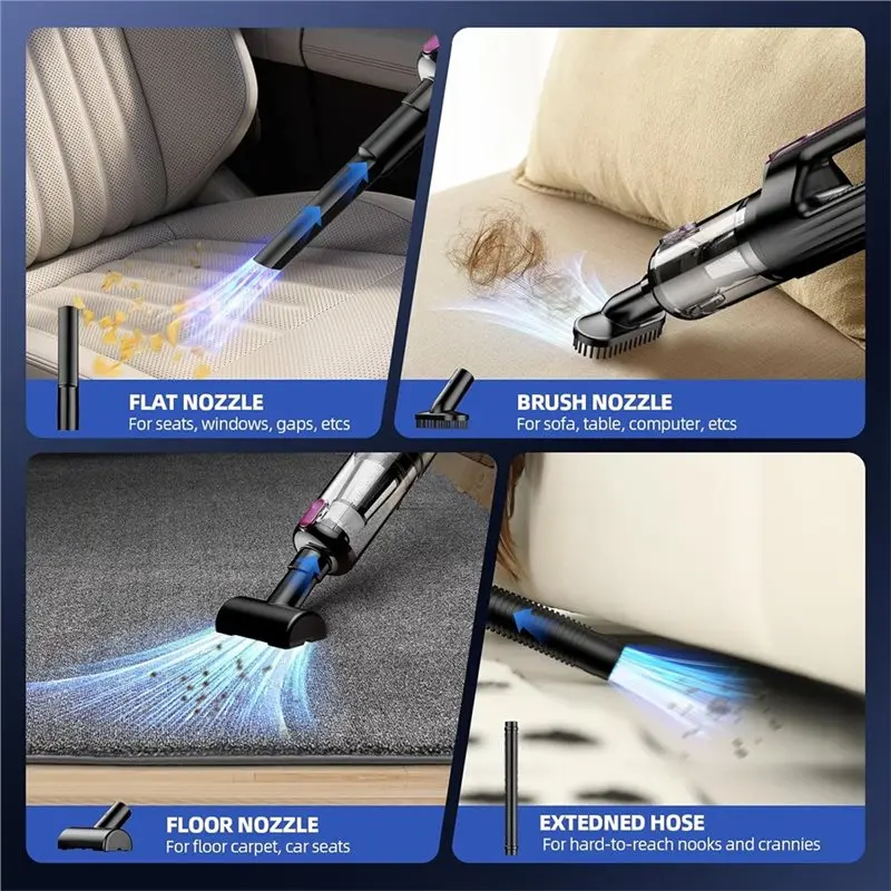 Cordless Air Blower 2-In-1 Handheld Car Vacuum Cleaner Wireless Powerful Suction Mini Dust Collector Home-N25R