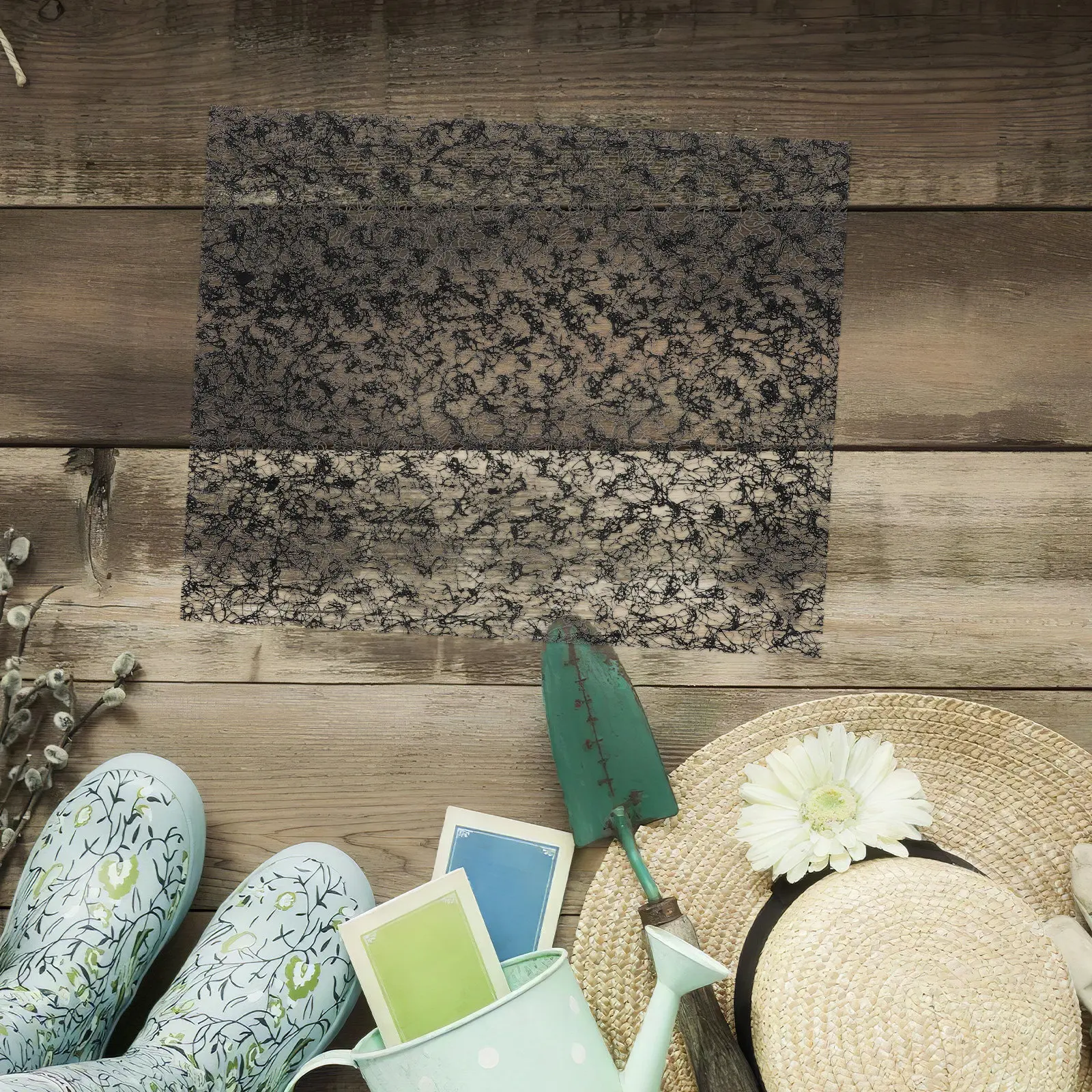 2Pcs Waterproof Soil Erosion Mat Garden Landscape Cover 13.36 X 11.4 X 0.79 in Sediment Control Slope Stabilization Netting