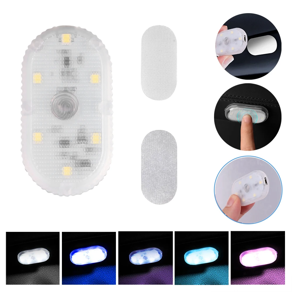 Car Interior 5v led Lighting Finger Touch Sensor Reading Lamp LED Lights USB Charge 6 Bulbs Mini Car Door Light Car Accessori