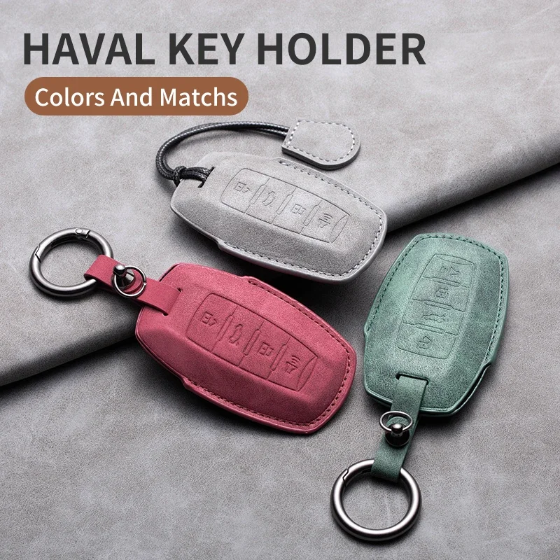 Car Key Case Full Cover Keychain For Great Wall Haval/Hover H6 H7 H4 H9 F5 F7 H2S Protector Shell Auto Accessories New Sheepskin