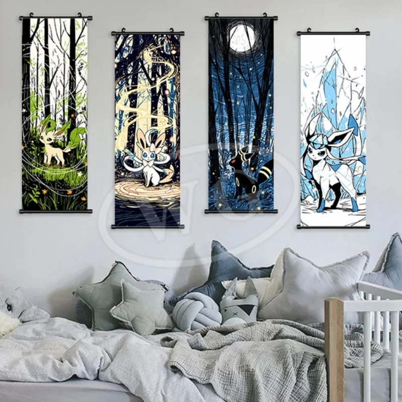 

Pok E Mon Decorative Paintings Posters Murals Pikachu Prints Pet Elves Bedroom Cartoon Anime Hanging Paintings