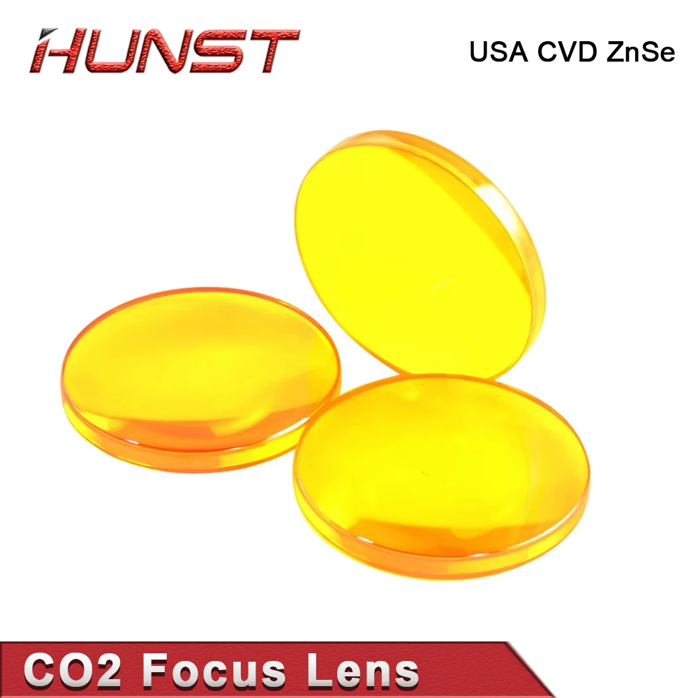 HUNST USA CVD ZnSe Focus Lens Dia 12mm 18mm 19.05mm 20mm FL 38.1 50.8 63.5 76.2 101.6mm For Co2 Laser Engraving Cutting Machine