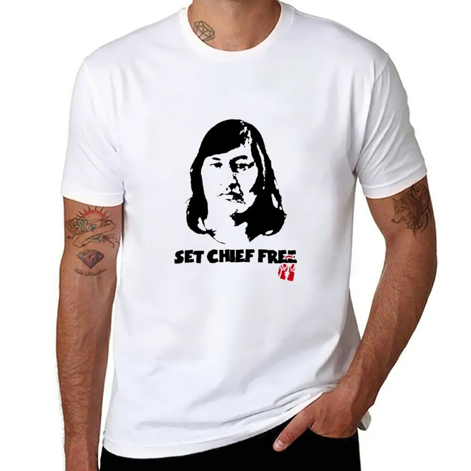 

New One Flew Over The Cuckoo’s Nest “Chief” Stencil T-Shirt funny t shirts custom t shirt anime sweat shirts, men