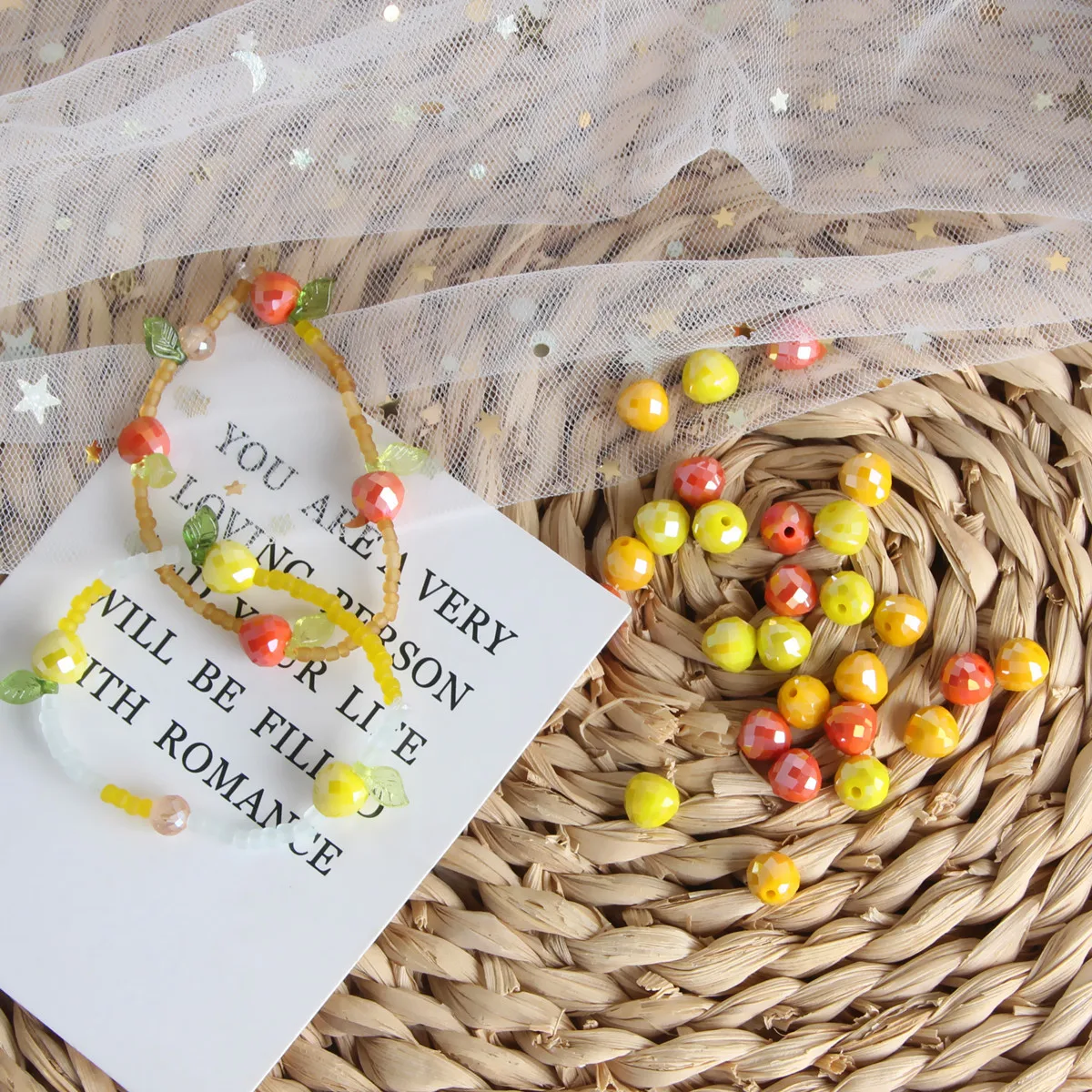 20 PCS 8mm Glass Pumpkin Beads DIY Handmade Jewelry Earrings Bracelets Headwear Key Chain Accessories Materials Loose Beads