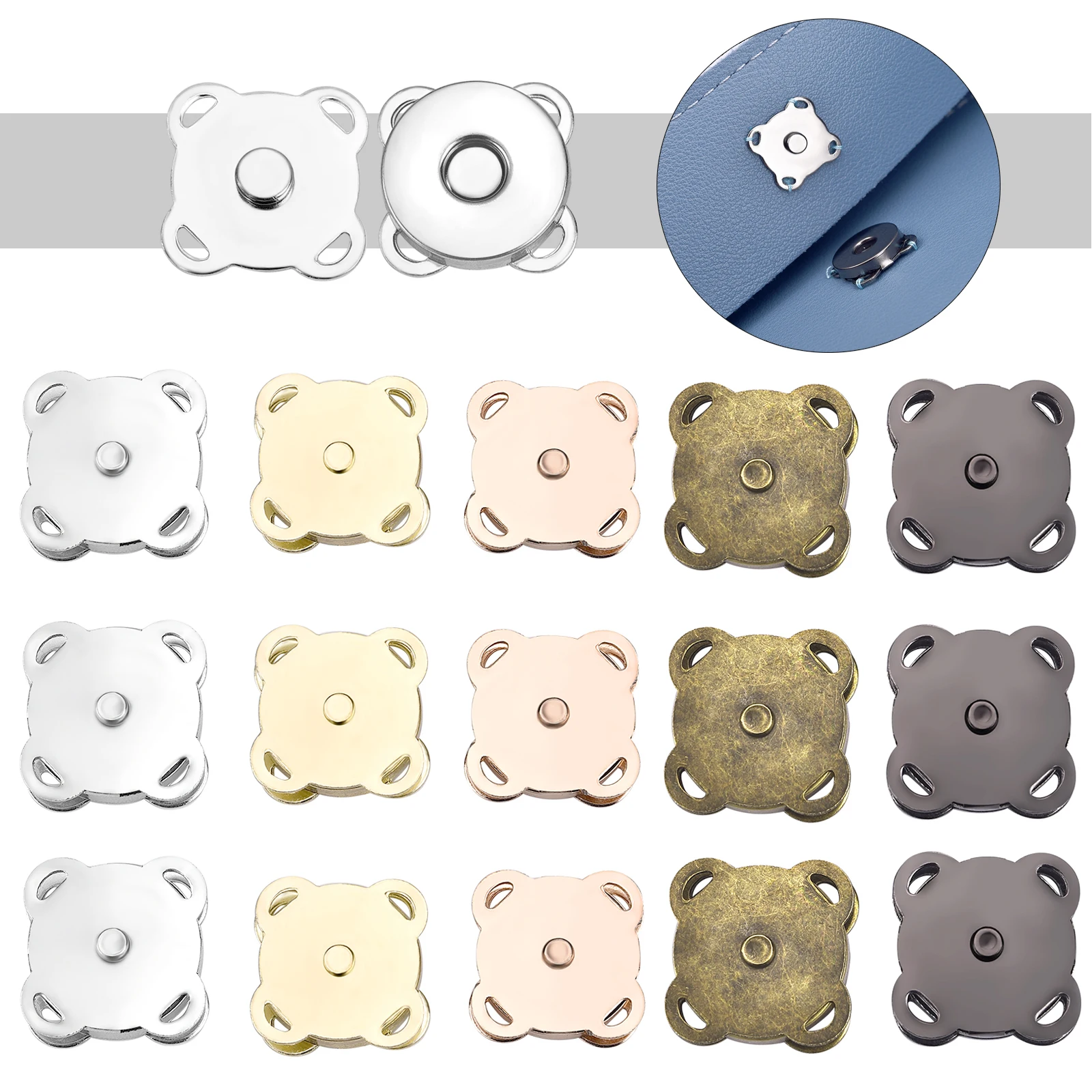 

10pcs/Lot Magnetic Snap Button Fasteners Clasps Buttons Handbag Purse Wallet Craft Bags Parts Mini Adsorption Buckle 14/18mm