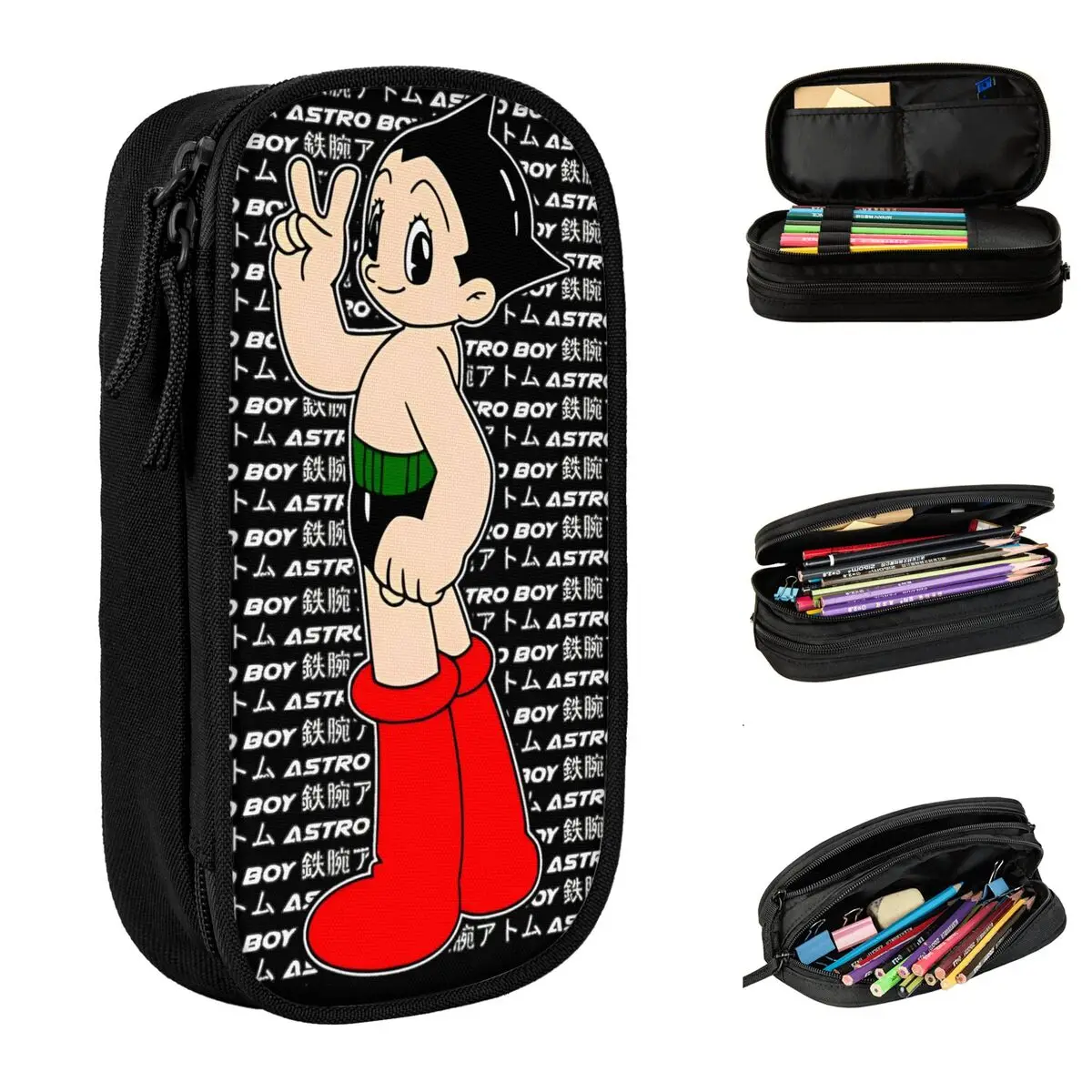 poderoso lapis atom case para estudantes estojo astroboy para menina e menino grande lapis de armazenamento presente escolar 01