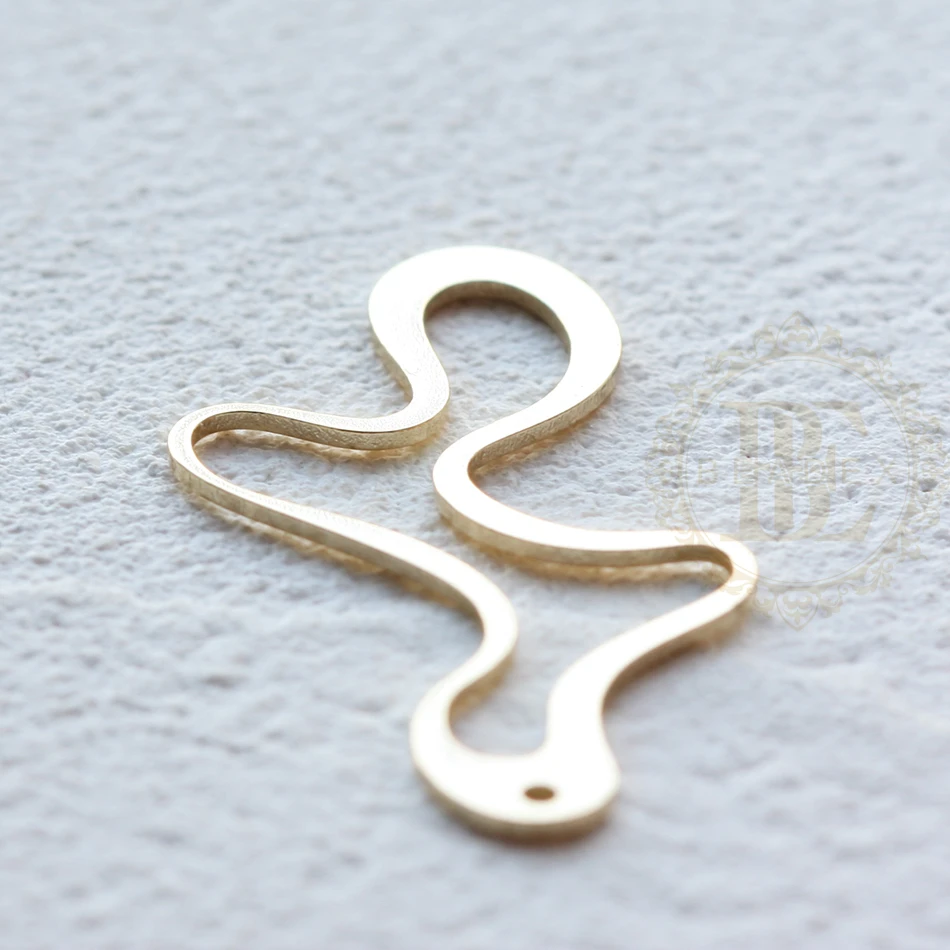 Laser Cut Solid Brass Charm - Irregular 34x22mm (4541C)