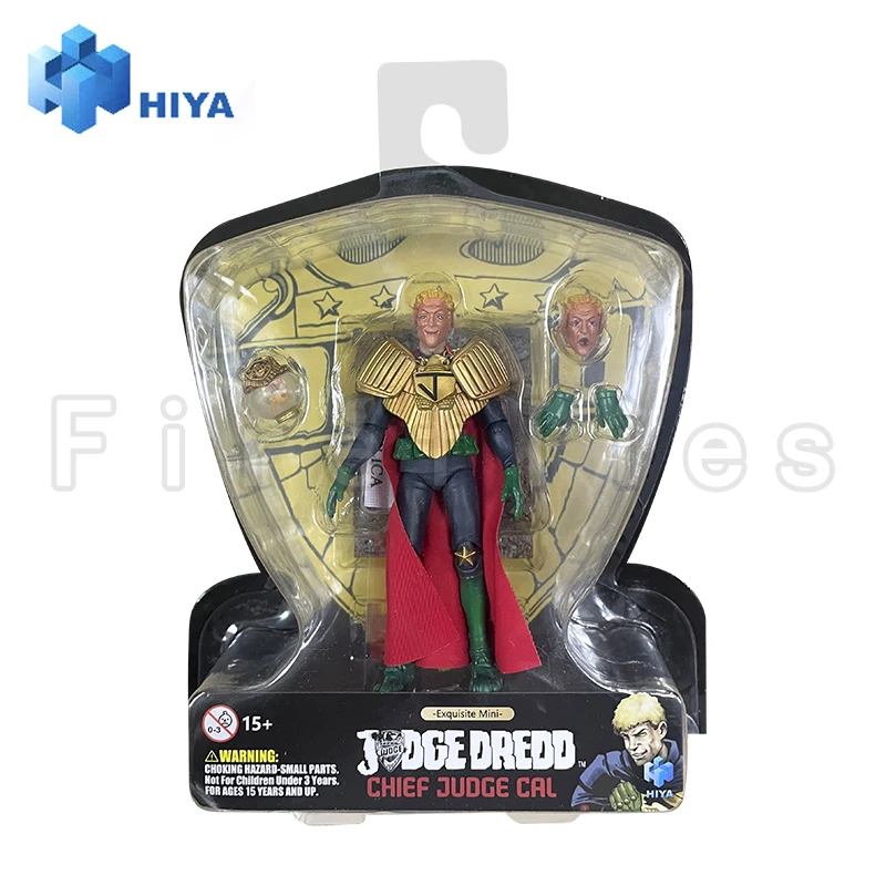 HIYA Action Figure Toy Modelo, 1/18, Juiz Dredd Juiz Chefe Caligula Coleção Anime, Requintado Mini Série