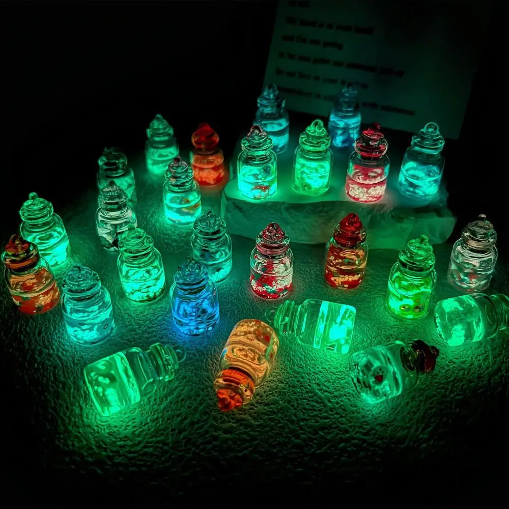 10Pcs Luminous Drifting Tiny Jars Transparent Mini Small Drift Bottle Drop glue Lucky Wishing Bottle Jewelry