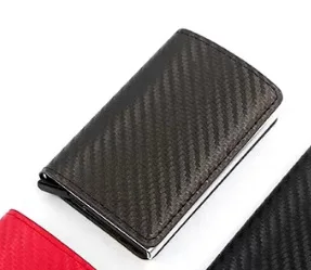 Wallet for Men Carbon Fiber Card Anti-theft RFID Automatic Elastic Card Aluminum Alloy Card Wallet Dad Birthday Christmas Gifts