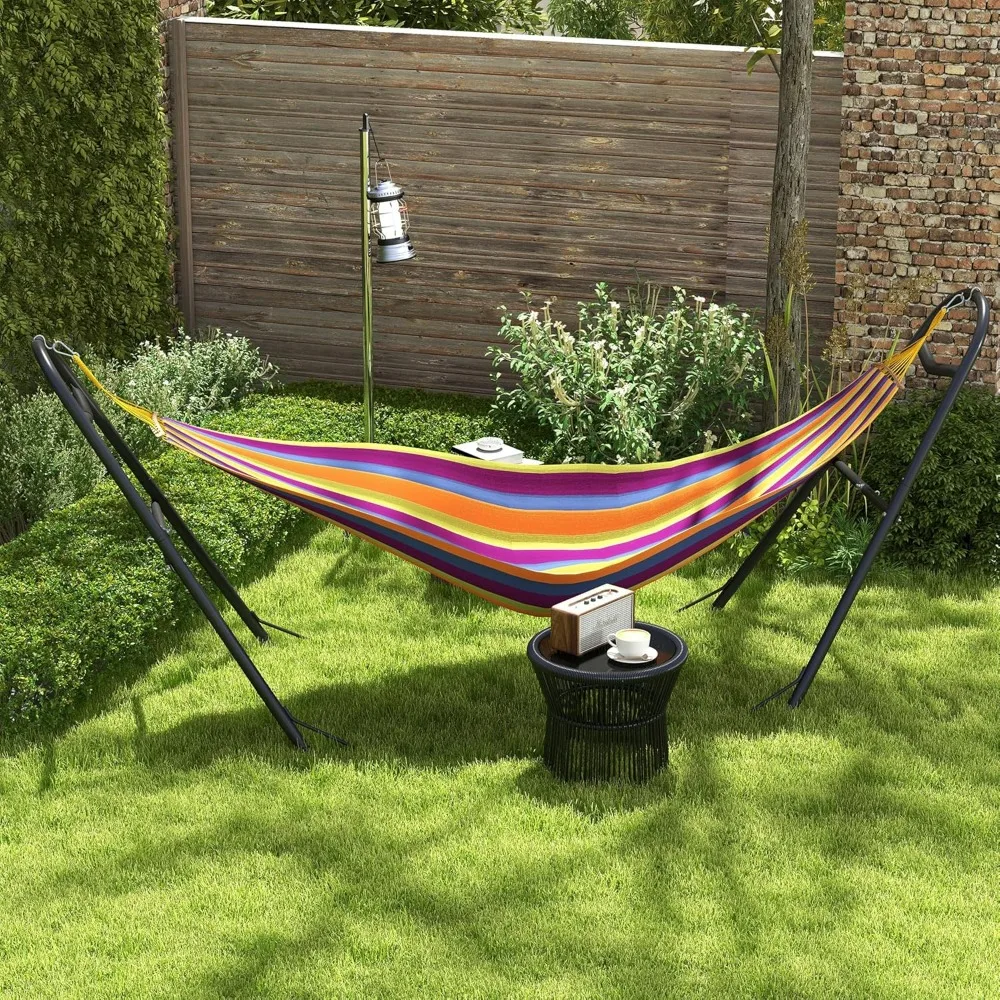Hammock Stand for 2 Person, Portable Adjustable Steel Frame Hammock Stand with Weather Resistant Finish, for 9-14ft Hammocks