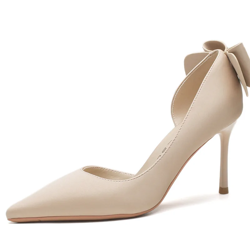 

Bloomsteps [Sheepskin] High Heels for Women, Stiletto, 2026 Spring New Pointed Toe Shallow Sexy Side Open Single Shoes