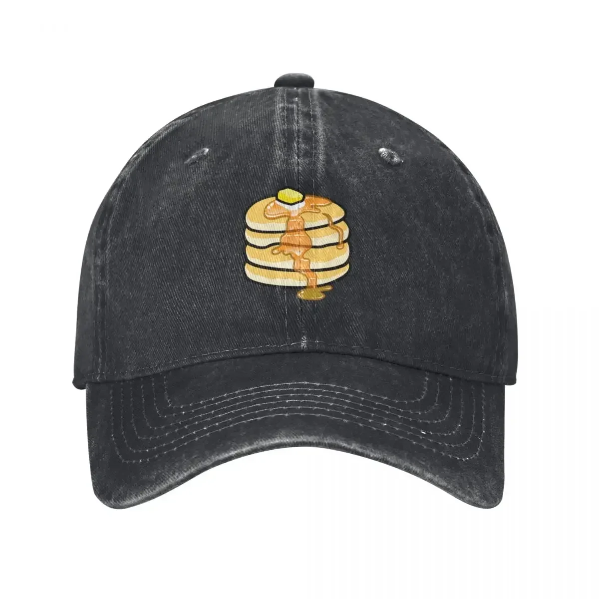 Pancakes on black background Baseball Cap Sunhat beach hat Men Hats Women's