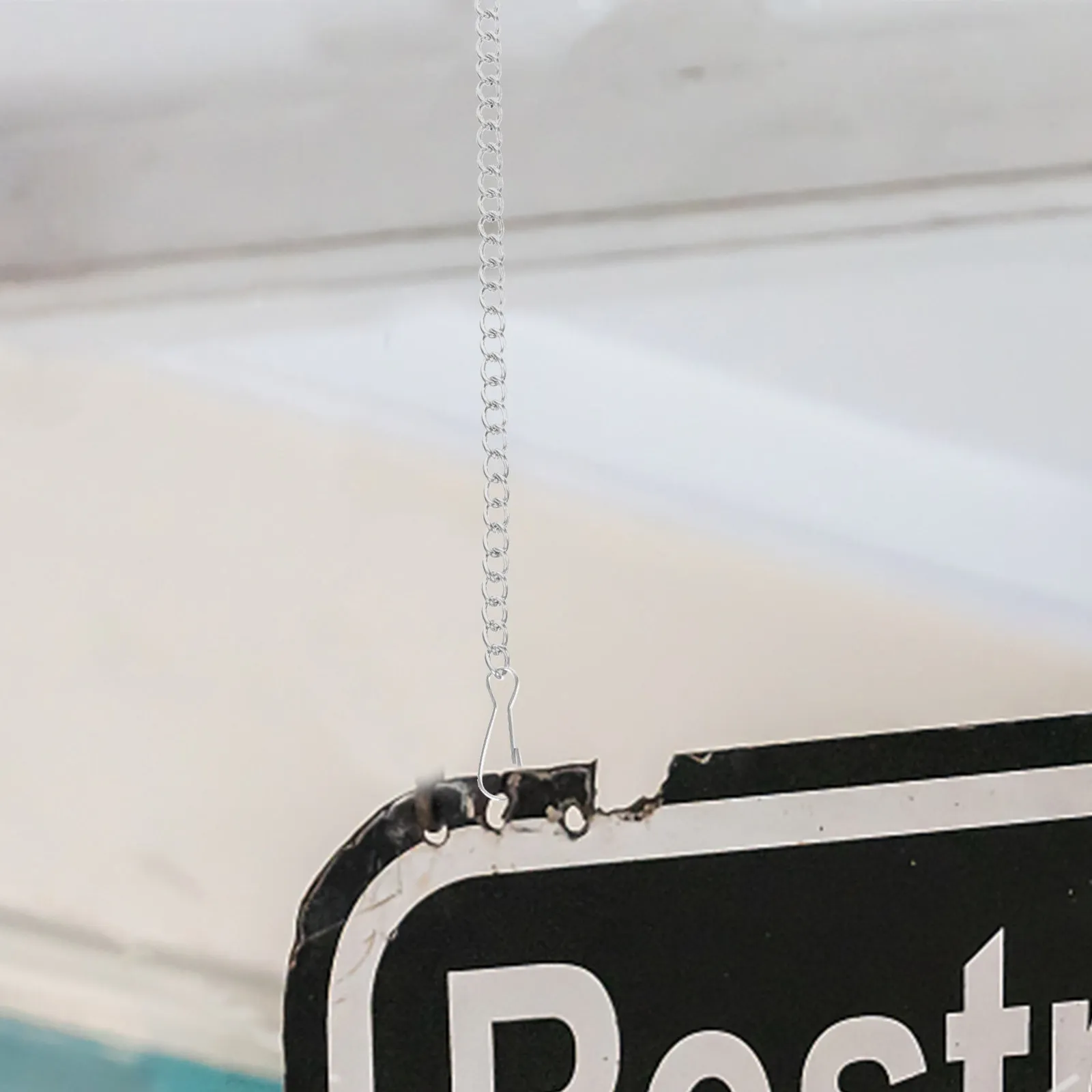 10Pcs Advertising Hanging Chain Silver Iron 50cm Adjustable Hooks Bird Feeder Lantern Planter Windchime Signboard Indoor Outdoor