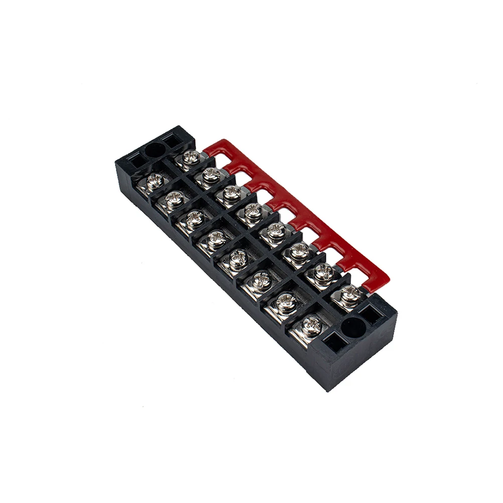 

5 Sets Power Terminal Block Connector 8P 8 Positions Black Plastic Barrier Strip Dual Row Screw with for