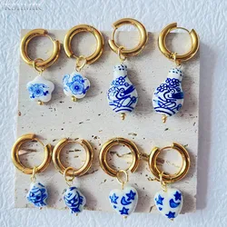 2022 New Chinese style ceramic multi-style earrings Classic fashion party accessories designed for women exquisite earrings