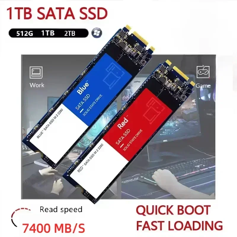 M.2 SATA SSD 2280, 1TB, Embedded Solid State Disk, Fast Speed Internal Storage, Big Capacity Hard Drive, Desktop, Mac, Laptop.