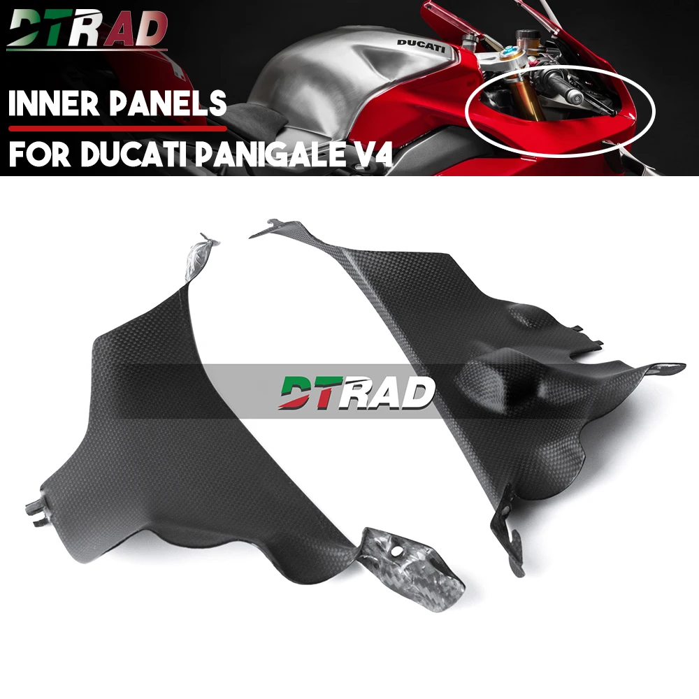 For DUCATI Panigale V4 V4S V4R 2018-2023 100% Carbon Fiber Inner Panels Air Duct Covers Side Fairing Kits Motorcycle Accessories