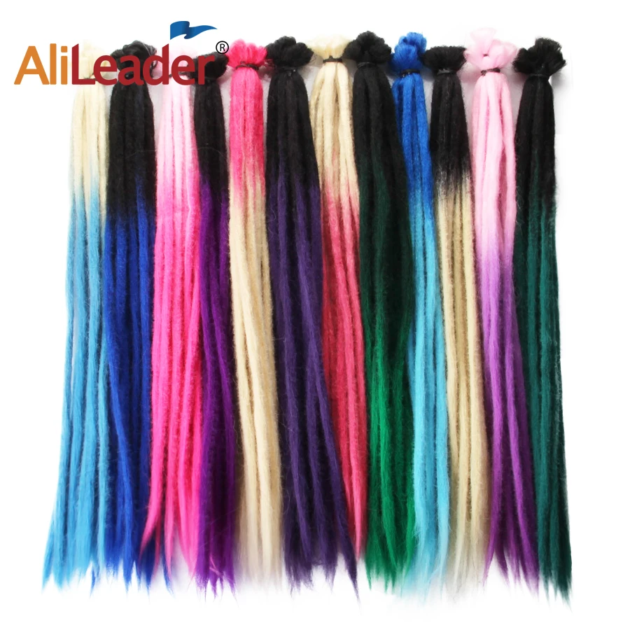 Alileader Soft Synthetic Crochet Hair Extension Reggae Dreadlocks Hair Extensions Gothic Braiding Punk Hair Hippie Hairpiece