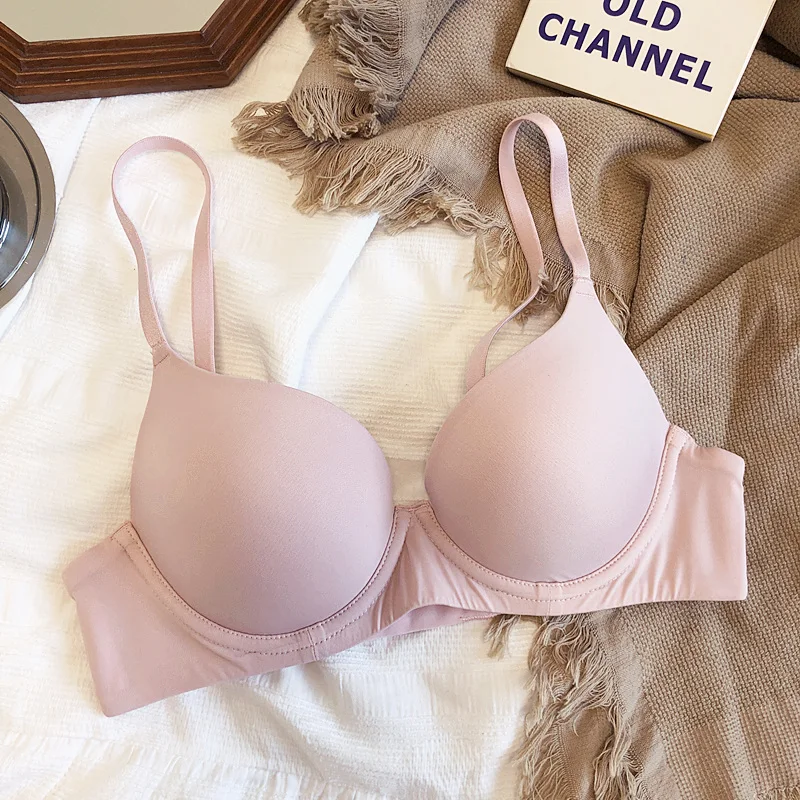 Nahtlose Unterwäsche für Frauen plus Größe BH sexy tief v Push-up Büstenhalter solide drahtlose bequeme 85 90 c d e Tasse Dessous – Detail 14